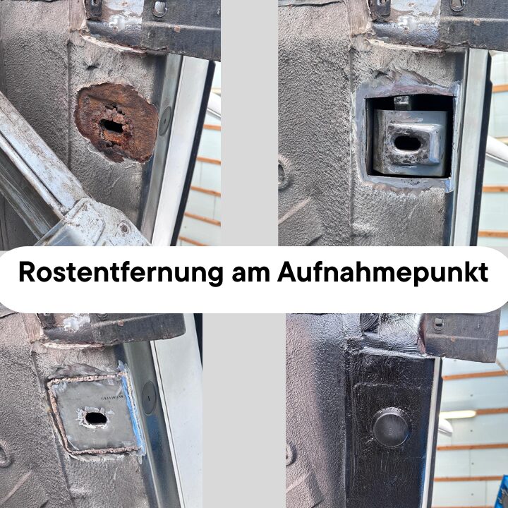 Aufnahmepunkt Wagen Rostentfernung Rostbeseitigung Rostbehandlung Auto